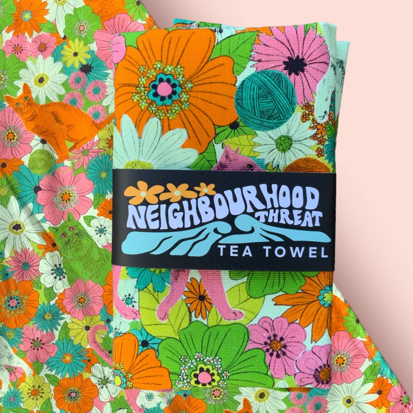 Camo Cats Tea Towel - Neighbourhood Threat