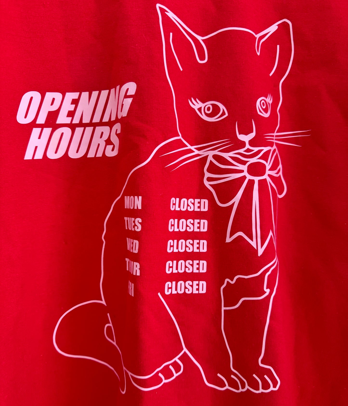 Preloved - Vintage style Red Cat sweatshirt - UK Size M/L