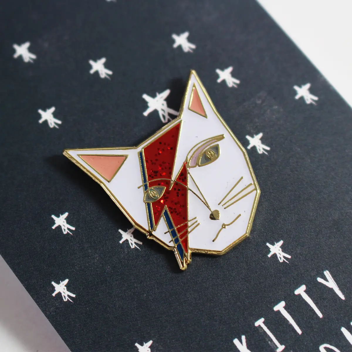 Niaski Kitty Stardust Cat Musician Pin