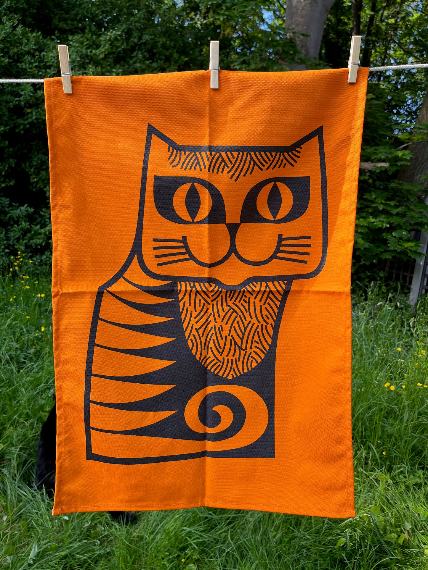 Magpie x Hornsea Teatowel Cat Orange