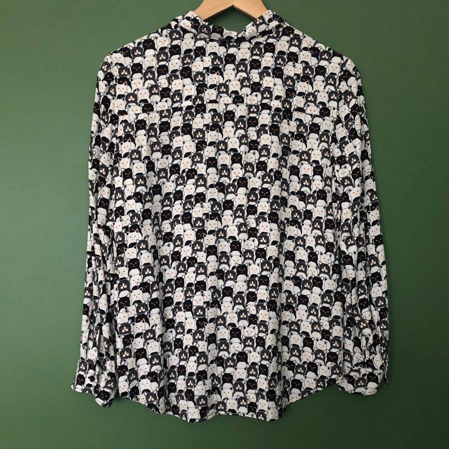 Preloved Topshop Cats Blouse - UK Size 10