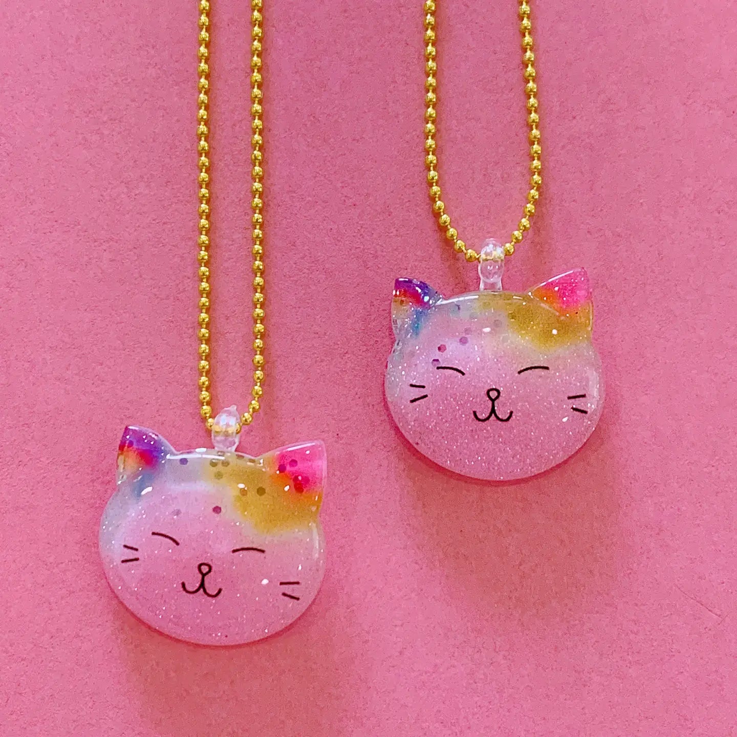 Pop Cutie Glitter Kitty Necklace