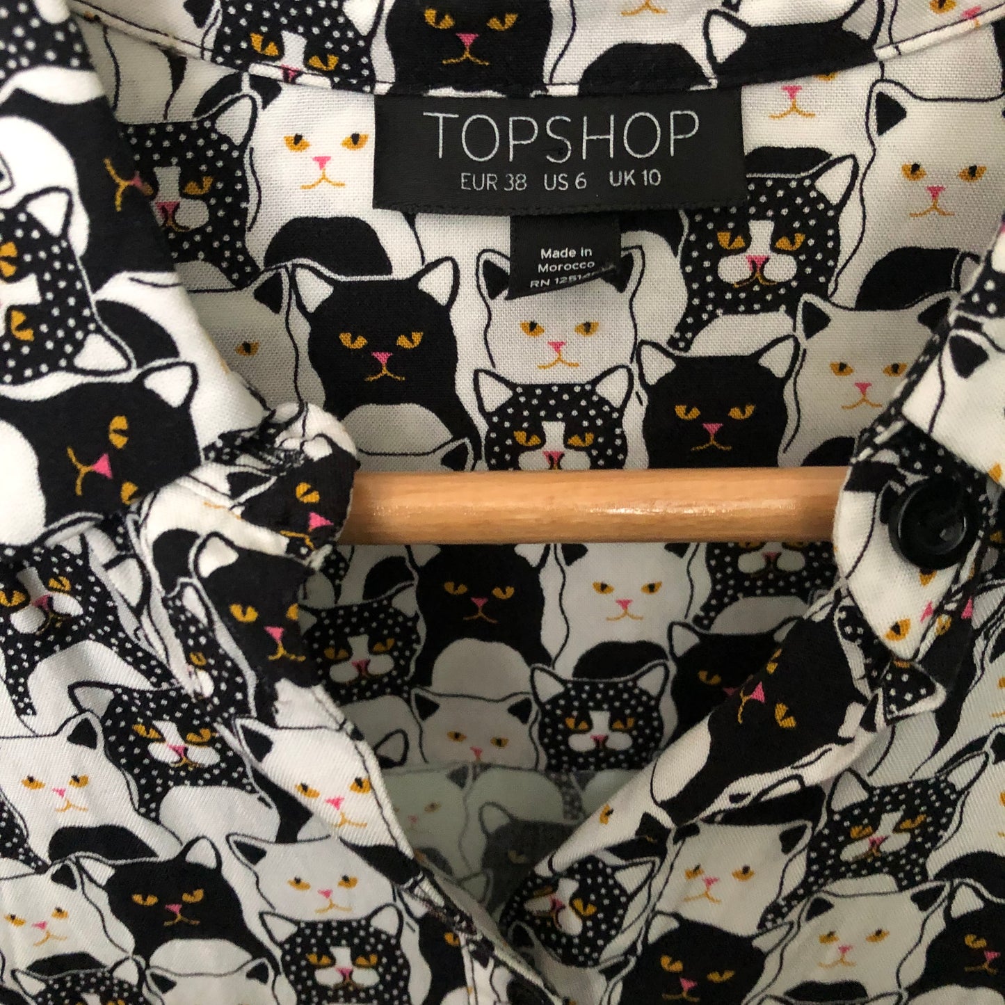 Preloved Topshop Cats Blouse - UK Size 10