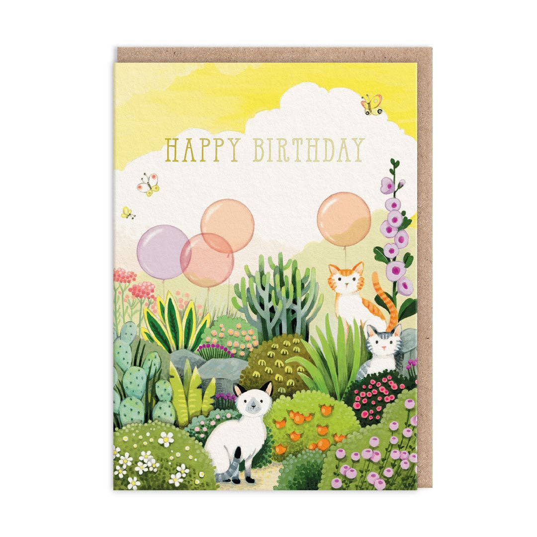 Garden Cats Greeting Card