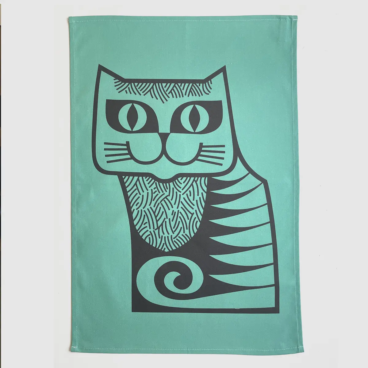 Magpie x Hornsea Teatowel Cat Teal