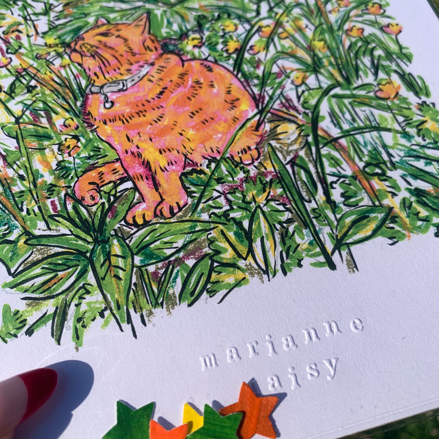 Marianne Maisy - Garden Ginger Tom Art Print Sitting