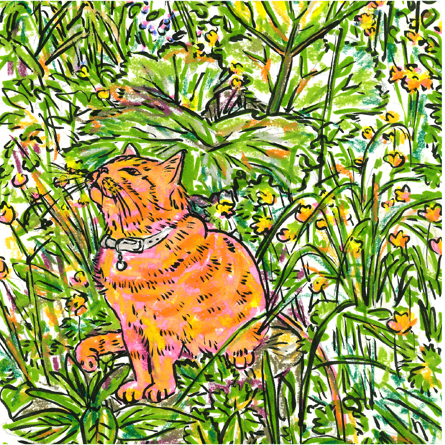 Marianne Maisy - Garden Ginger Tom Art Print Sitting
