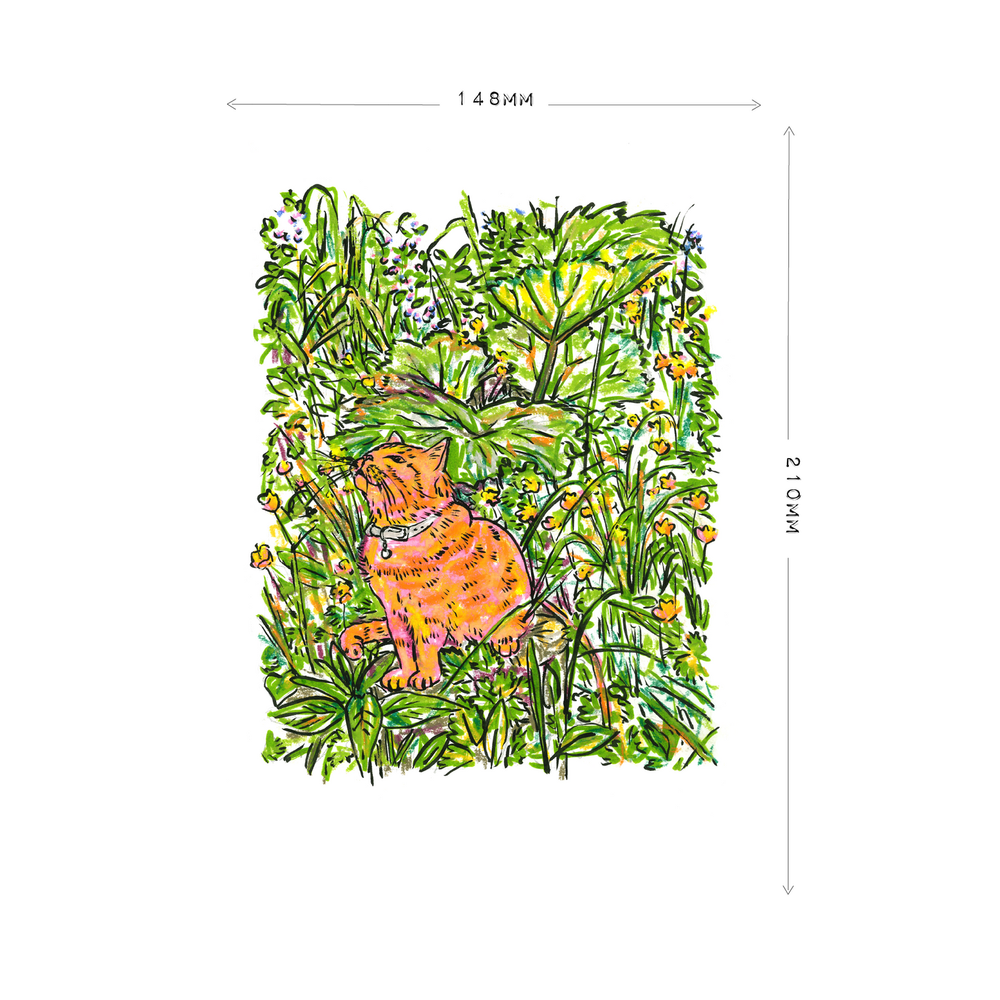 Marianne Maisy - Garden Ginger Tom Art Print Sitting
