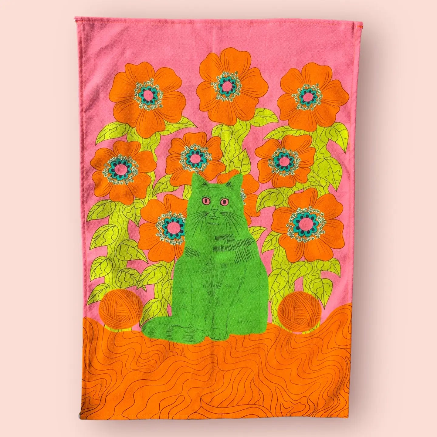 Neighbourhood Threat - Andy The Cat Tea Towel