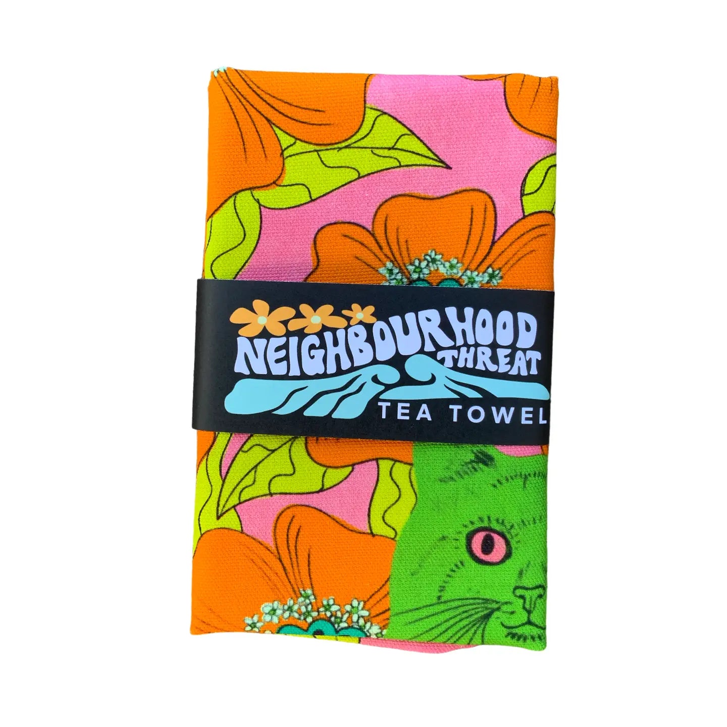 Neighbourhood Threat - Andy The Cat Tea Towel