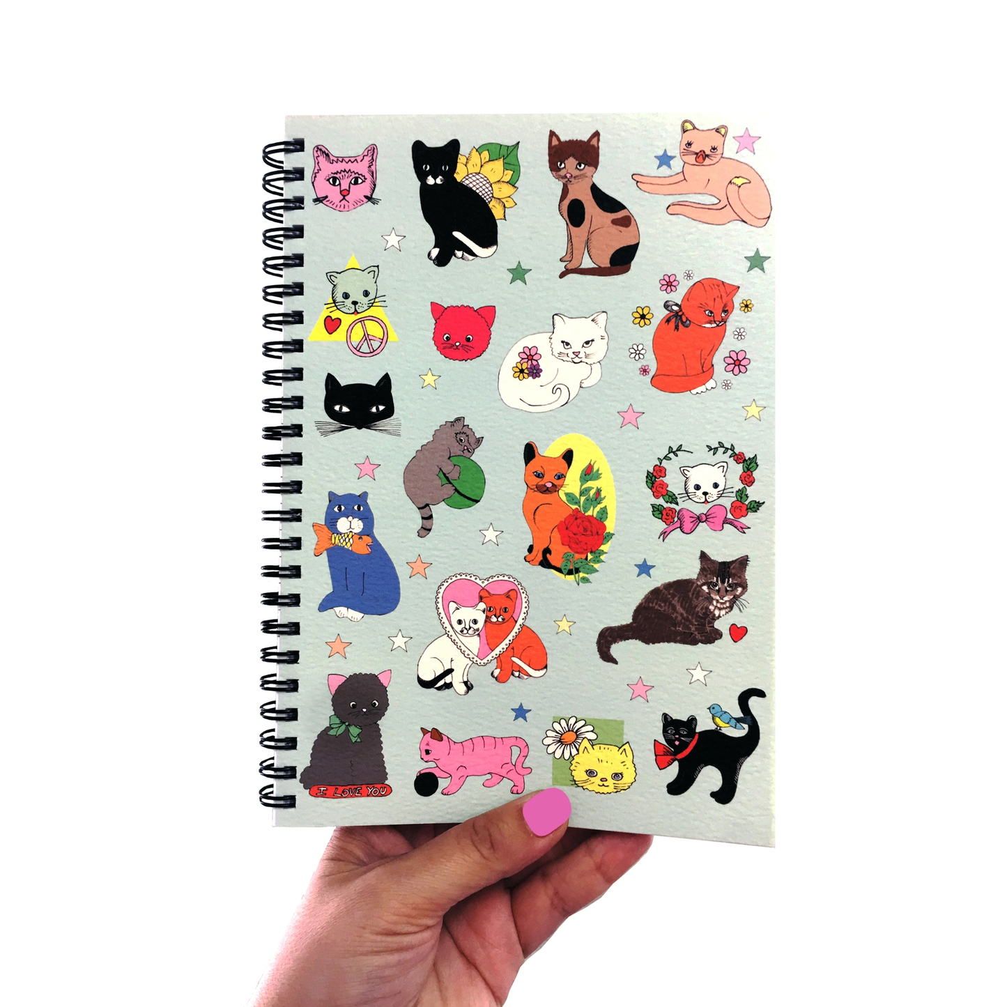 Rosie Wonders A5 Cat Notebook (spiral bound)