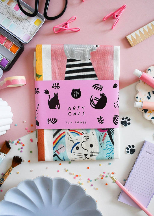 Arty Cats Tea Towel 