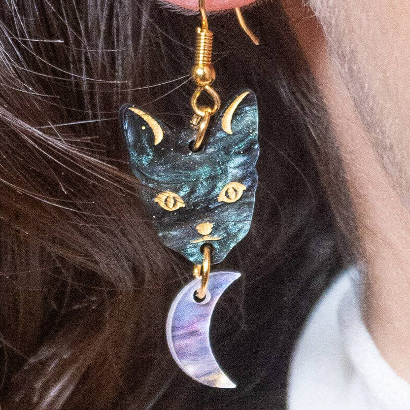 Astrologer's Cat Earrings - Tatty Devine