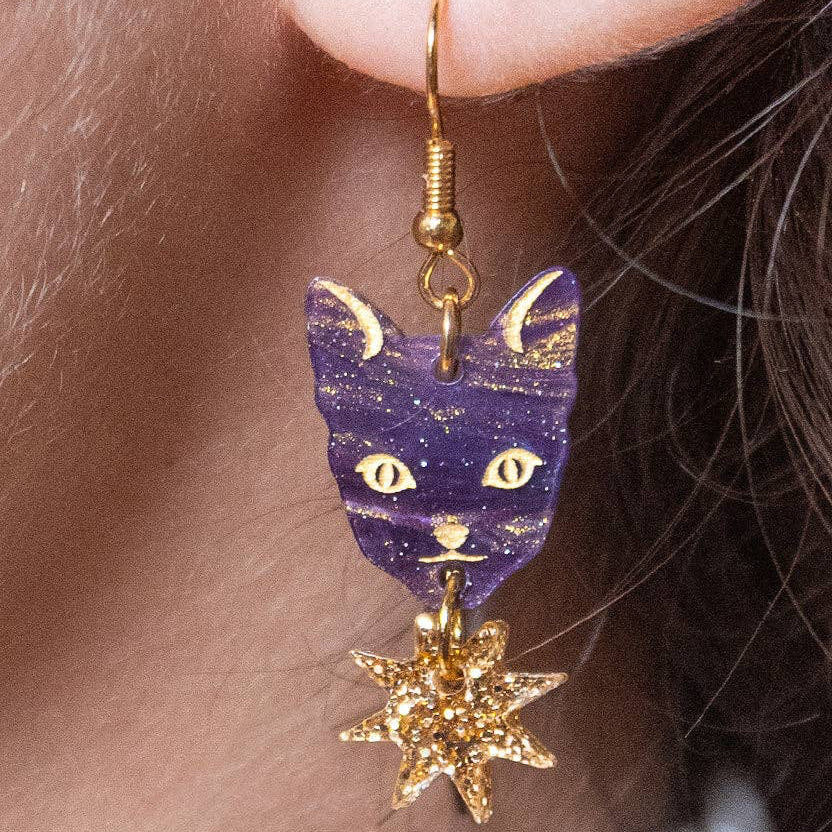 Astrologer's Cat Earrings - Tatty Devine