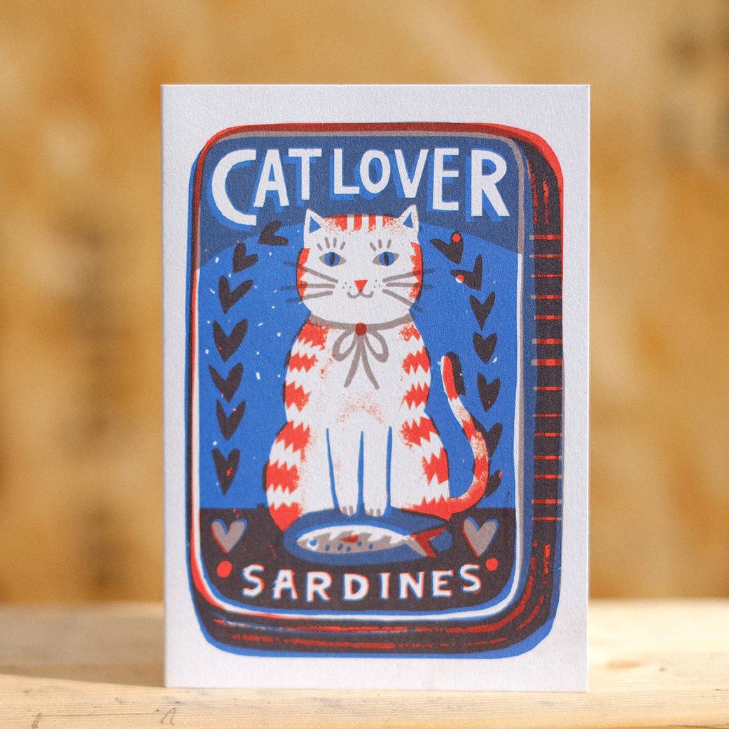 Cat Lover Sardines A6 Card