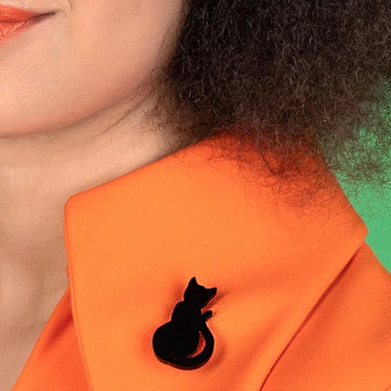 Black Cat Shadow Brooch - Tatty Devine