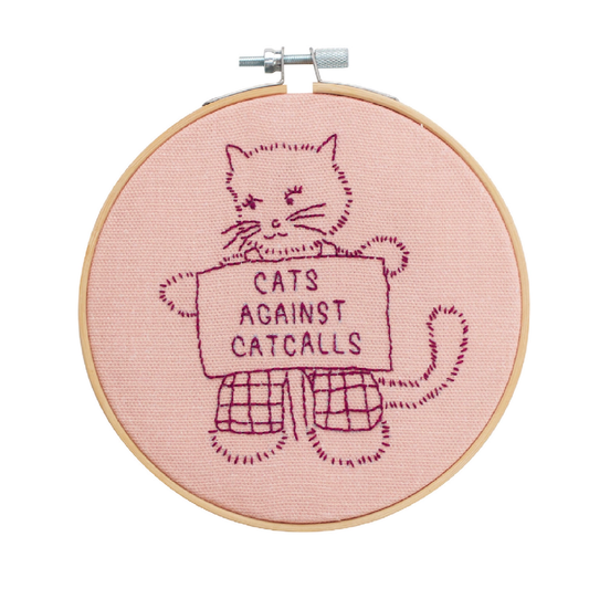 Cotton Clara - Cats Against Catcalls Embroidery Hoop Kit