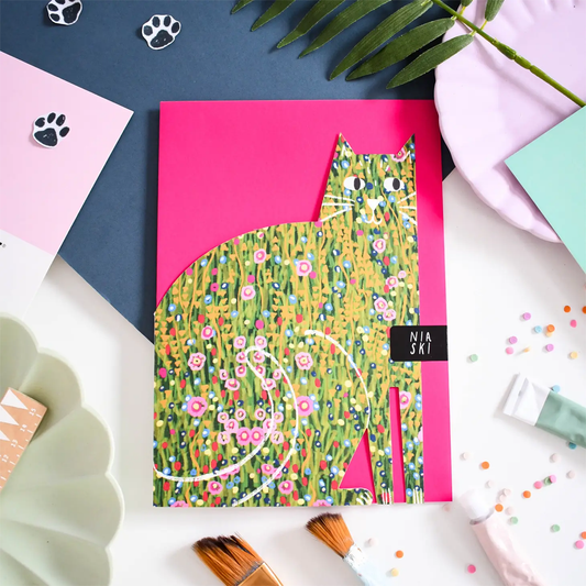 Niaski - Klimt Cat Cut Out Card