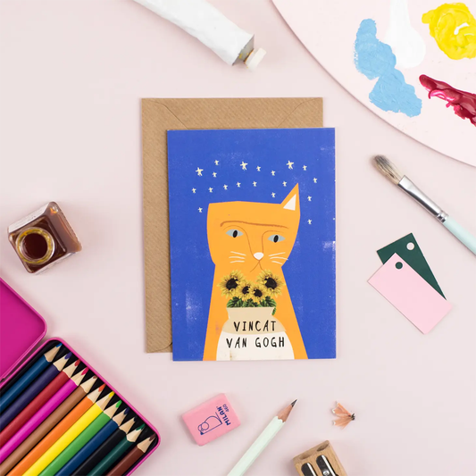 Niaski - Vincat Van Gogh Cat Artist Card
