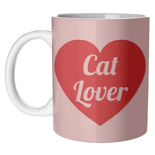 Dolly Wolfe - Mug 'Cat Lover' (white handle)