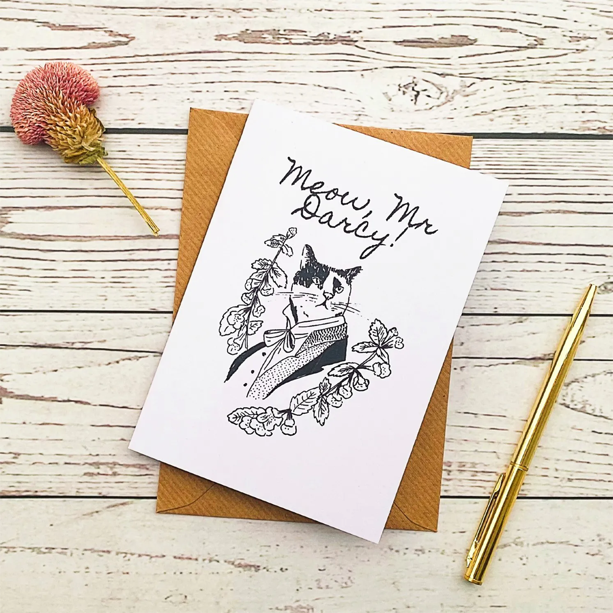 Meow, Mr Darcy! - Pride and Prejudice Greetings Card
