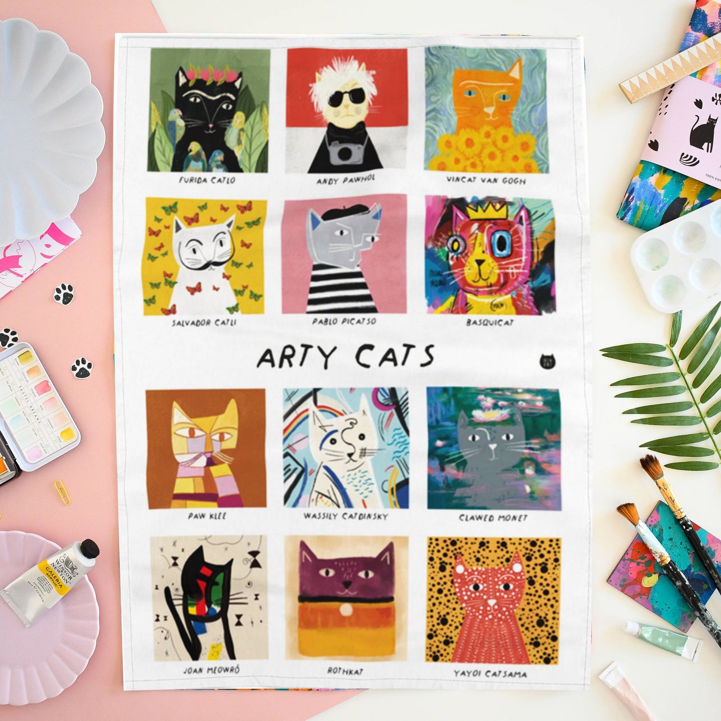 Arty Cats Tea Towel 