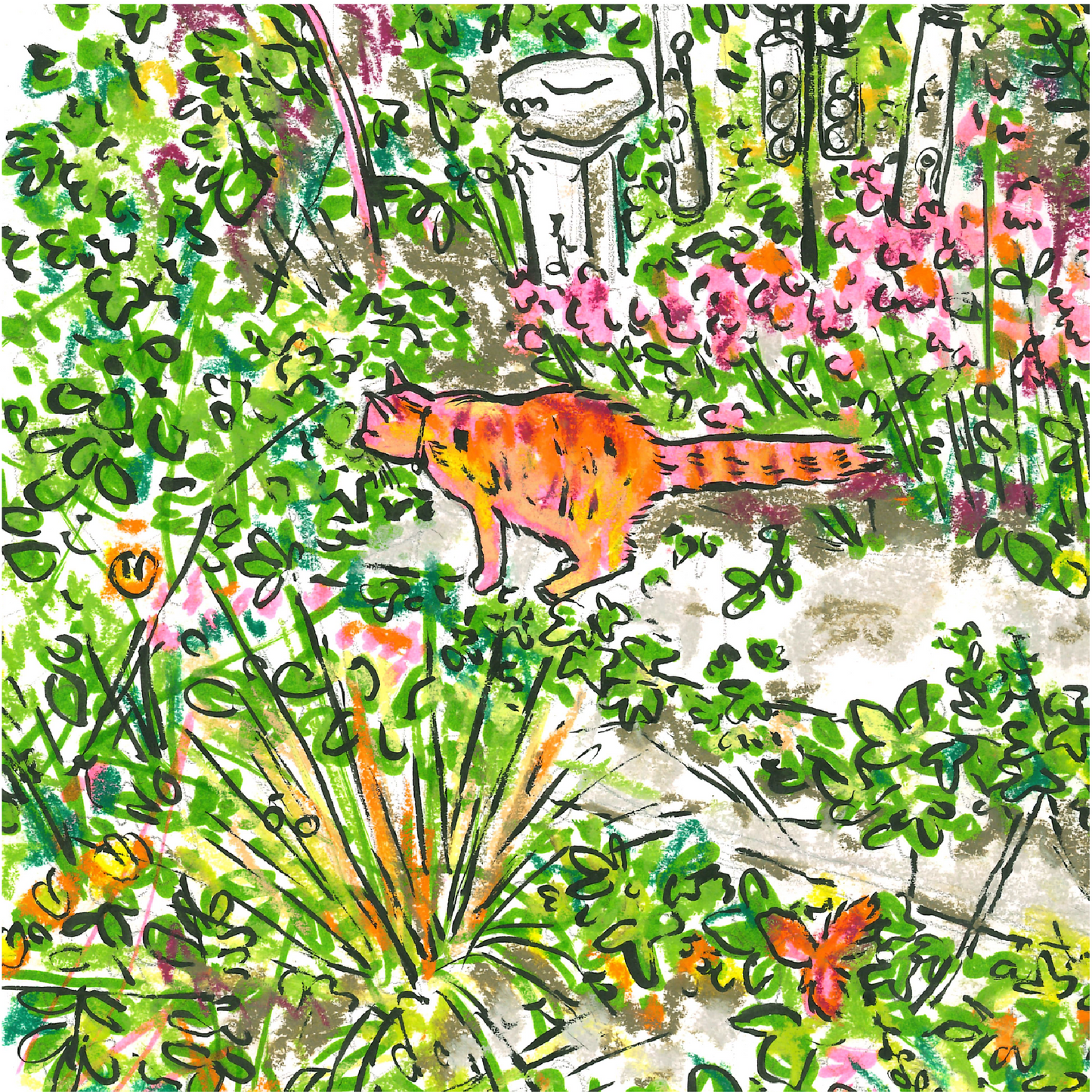 Marianne Maisy - Garden Ginger Tom Art Print Standing