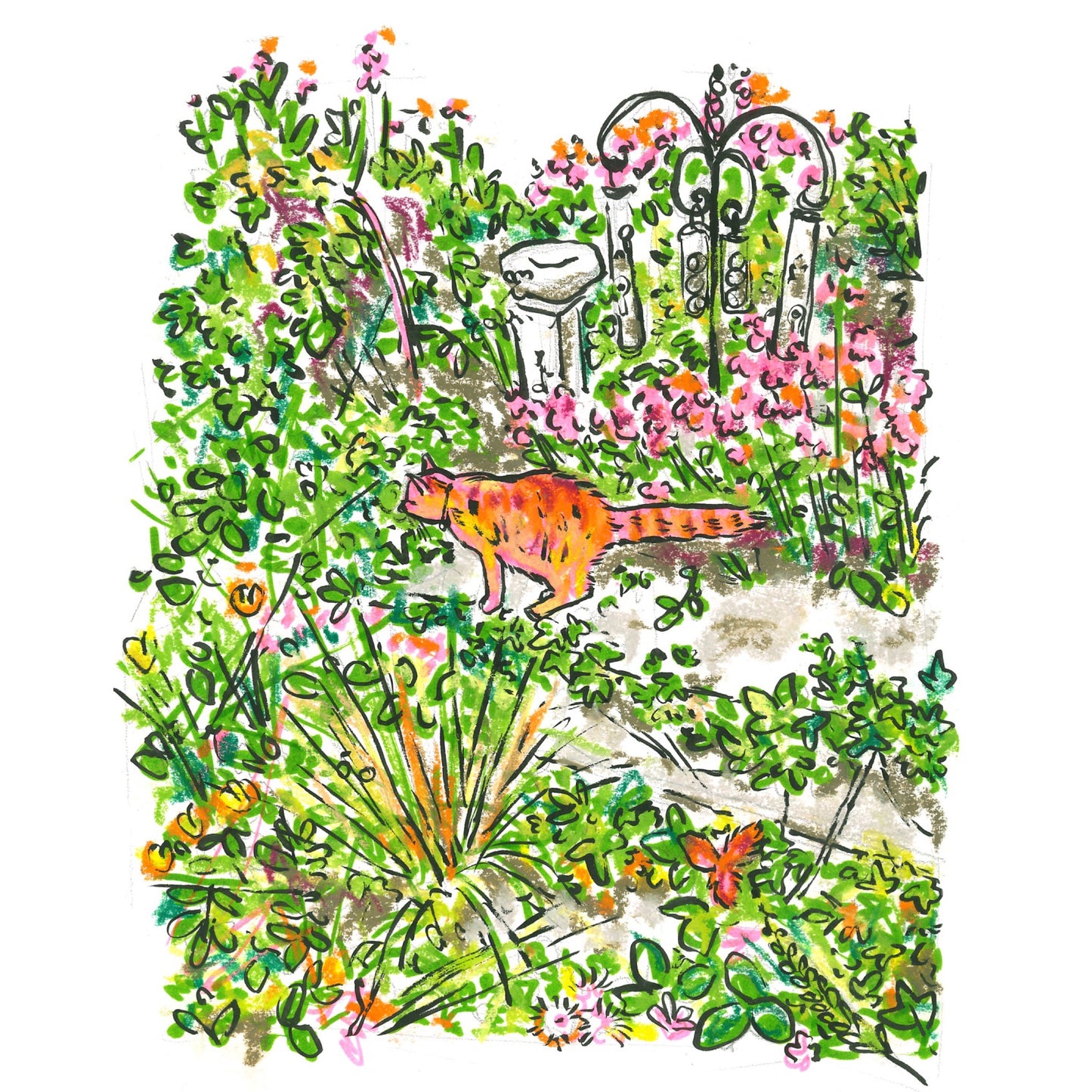 Marianne Maisy - Garden Ginger Tom Art Print Standing