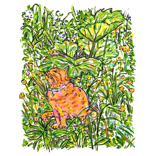 Marianne Maisy - Garden Ginger Tom Art Print Sitting