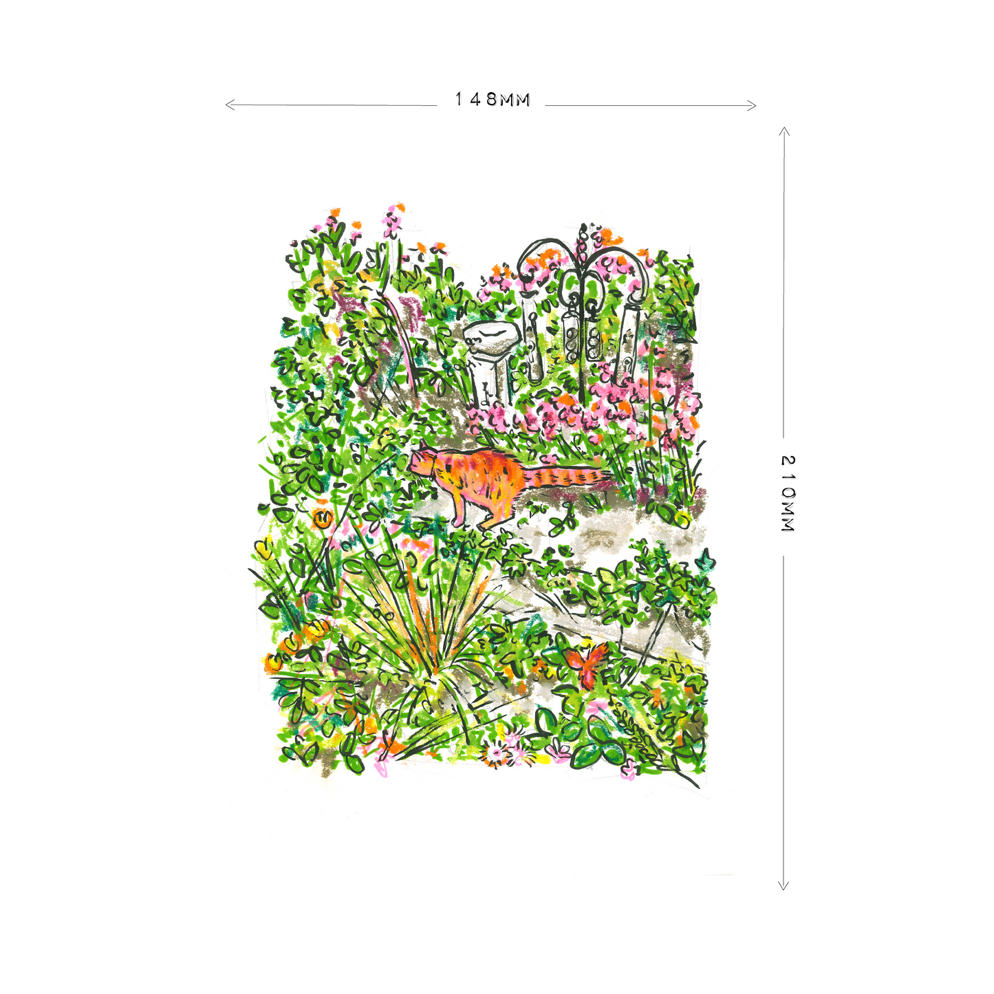 Marianne Maisy - Garden Ginger Tom Art Print Standing