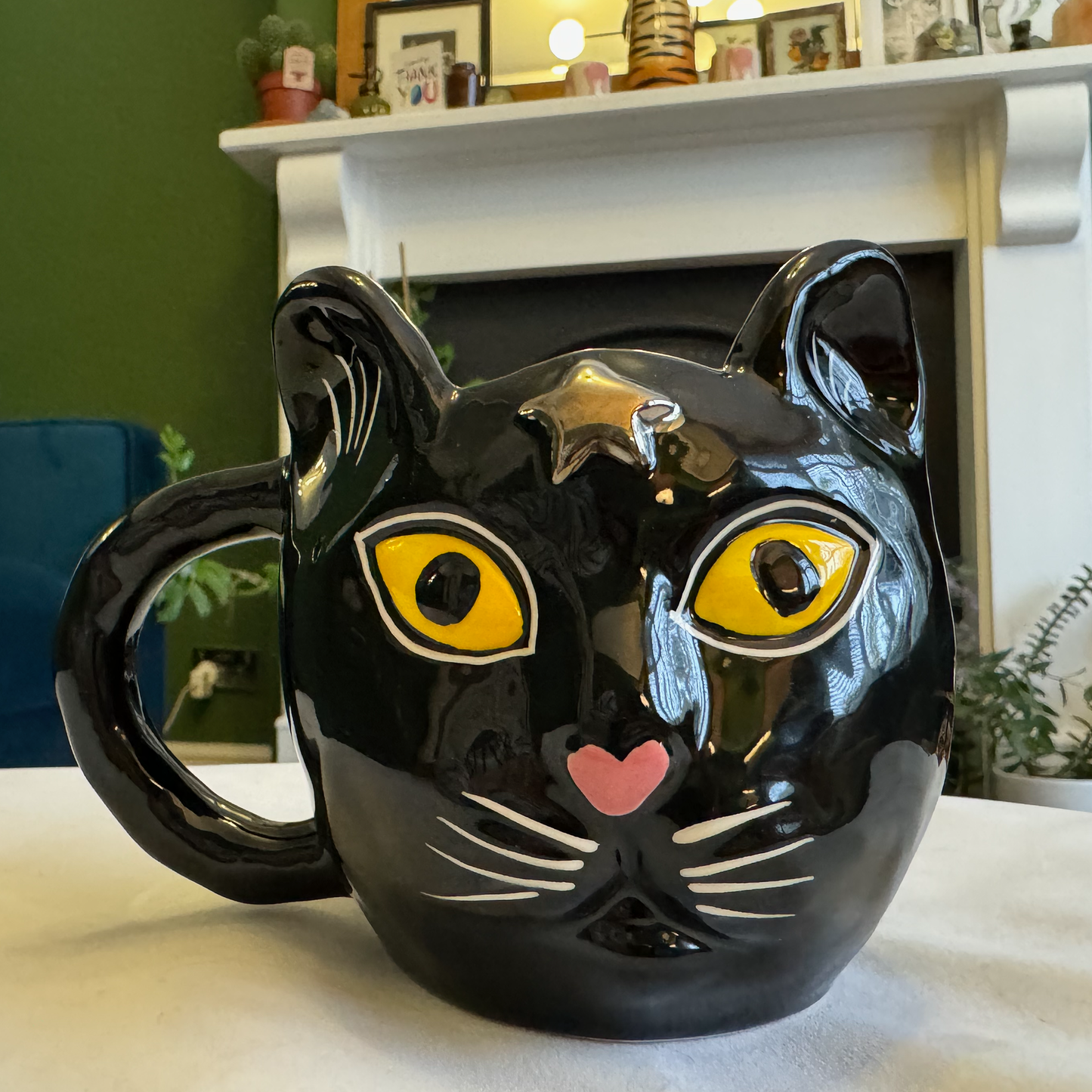 Preloved - Anthropologie Black Cat Mug