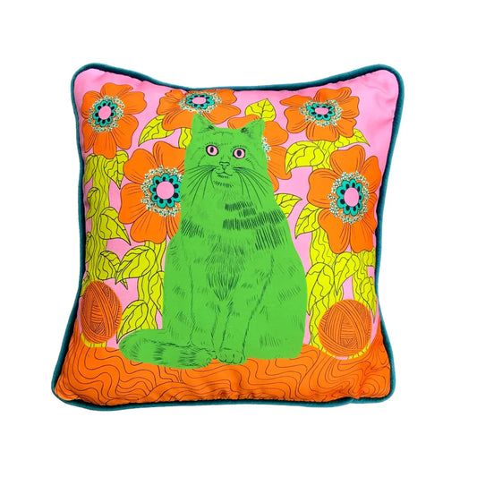 Neighbourhood Threat - Andy The Cat Cushion Cover