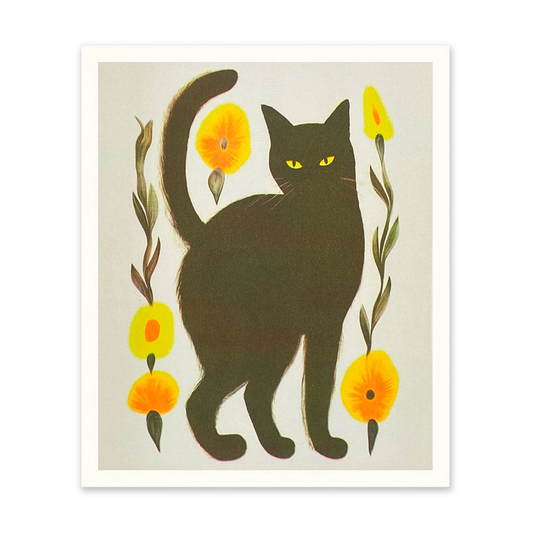 Ohh Deer - Black Cat Art Print