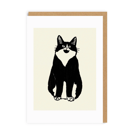 Ohh Deer - Cat Stare Greeting Card