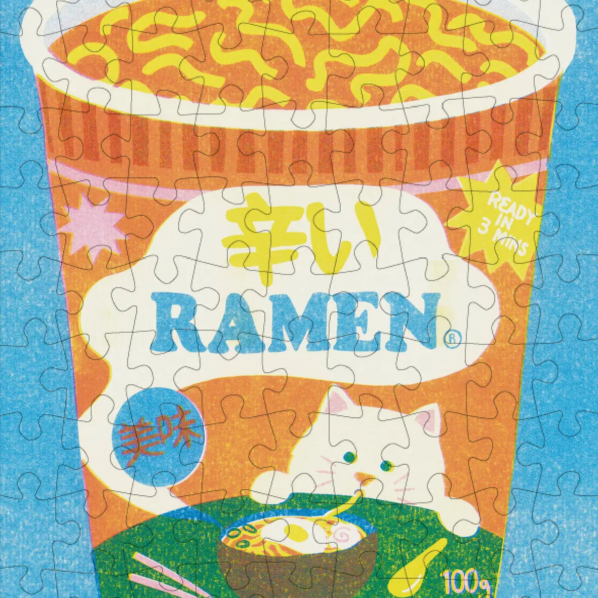 Ramen & Kitty - 99 Piece MINI Jigsaw Puzzle