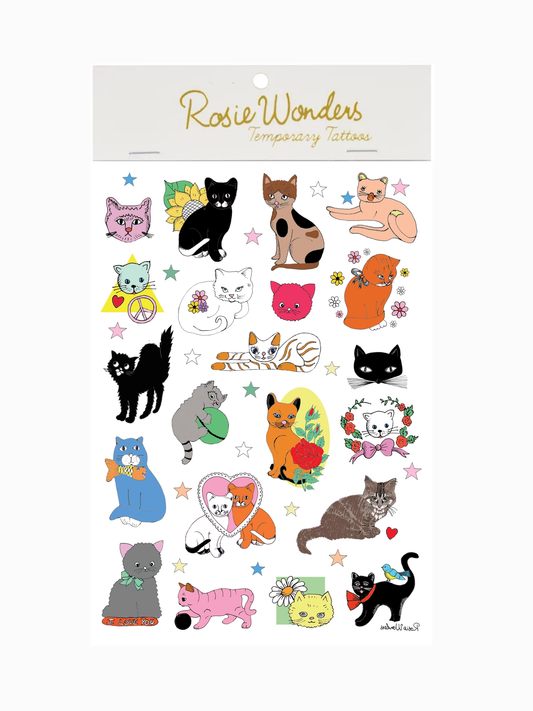 Rosie Wonders A5 Temporary Cat Tattoos